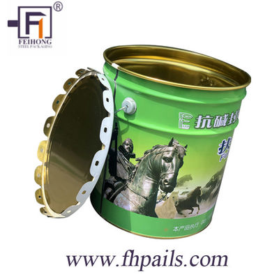 UN Rated 5 Gallon Metal Grease Bucket Dengan Tutup Keriting
