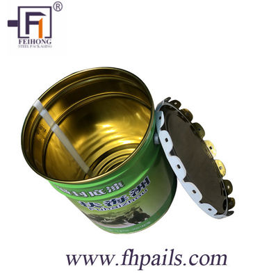UN Rated 5 Gallon Metal Grease Bucket Dengan Tutup Keriting