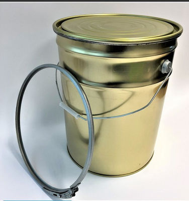 Emas Metal Cat Bucket 5 Gallon Dengan Lever Lock Ring Tutup Untuk Cat Berbasis Air