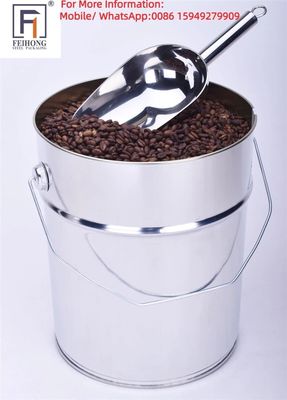 ember logam 25L dengan tutup untuk biji kopi panggang