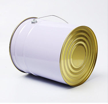 5 Gallon Putih Tinplate Metal Paint Bucket Dengan Lapisan Emas