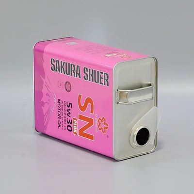 Square 4L F Style Motor Tin Oil Oblong Can dengan Spout untuk Minyak Mesin