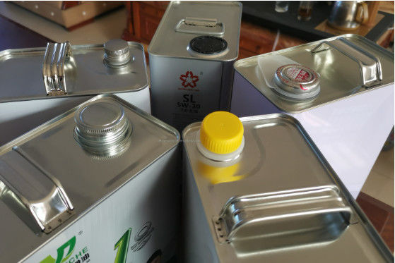 Square 4L F Style Motor Tin Oil Oblong Can dengan Spout untuk Minyak Mesin