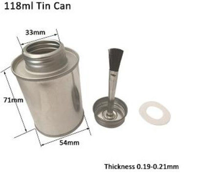 118ML Kontainer Tin Logam Dengan Tutup Atas Sekrup Untuk Perekat Kimia