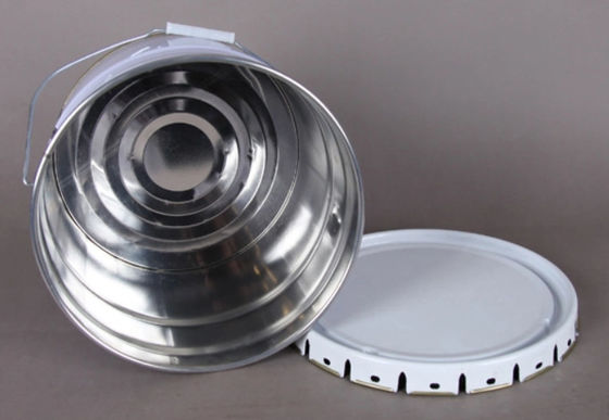 3 Gallon Short White Open Head Bucket Baja Dengan Tutup Dan Handle