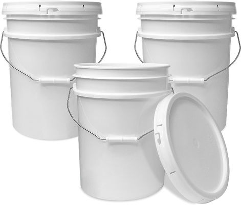 Bucket Putih Bulat 5 Gallon Dengan Tutup Untuk Penyimpanan Makanan Hewan