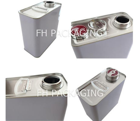 5L F Style Tin Oblong Can Untuk Penyimpanan Lem Kimia Dengan Perserikatan Bangsa-Bangsa Disetujui