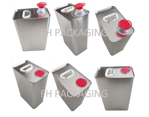 2L Kosong Food Grade persegi panjang Virgin Olive Oil Tin Can With Metal Handle