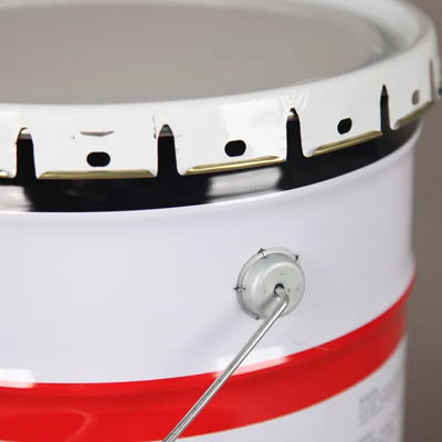 5L Powder Coating Metal Paint Bucket Black Handle Warna Putih