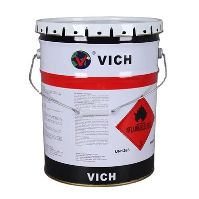 5L Powder Coating Metal Paint Bucket Black Handle Warna Putih