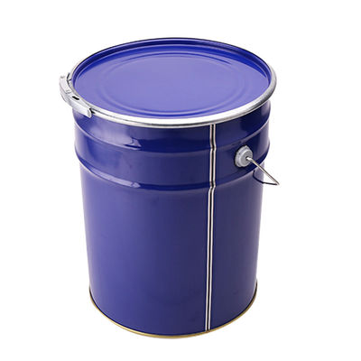 Lemparan Tinplate Metal Paint Bucket 6 Gallon Dengan Lever Lock Ring Tutup Dan Metal Handle