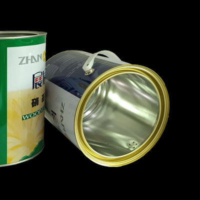 1 Gallon Oil Paint Besi Tinplate Kaleng Dengan Plastik Hoop Handle