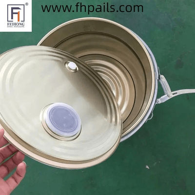Kopi Panggang 10 liter 5 galon ember logam dengan lubang ventilasi dan tuas kunci cincin tutup