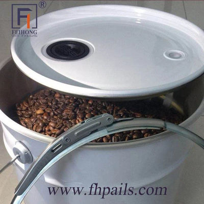 Kopi Panggang 10 liter 5 galon ember logam dengan lubang ventilasi dan tuas kunci cincin tutup