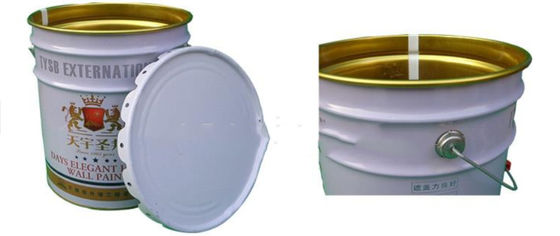 UN Disetujui 5 Gallon Paint Bucket dengan Percetakan Disesuaikan dan Tutup Gusi Gusi